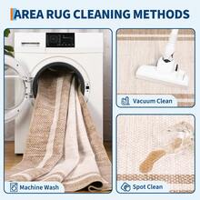 Modern Bordered Solid Color Rug Large Size Washable Area Rug Simple Neutral Tones Foldable Printed Decorative Rug Soft And Non-Slip For Bedrooms Dining Rooms Offices Hallways Apartments - Beige - View 9