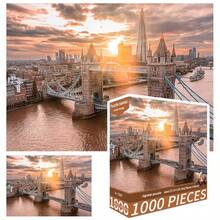 1000片拼图玩具，尺寸70厘米*50厘米，油画风景卡通图案，成人减压，装饰艺术品，适合万圣节、圣诞节、生日礼物