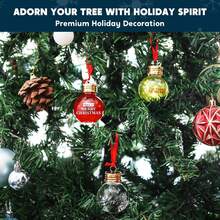 Juego de 9 adornos de Navidad, bola transparente rellenable de 1.7 onzas, decoración colgante de árbol para Navidad, día festivo, decoraciones interiores y exteriores - 1 - Ver 4