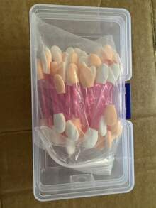 200 /100 /50 /10 入 雙面海綿眼影刷 雙頭眼妝刷 適合女性與女孩 (黑色、裸色、白色) - 彩色 - 查看 9