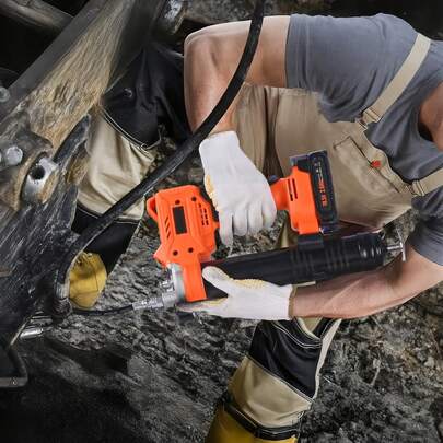 Cordless Grease Gun, 8000 PSI Max Pressure, Battery Operated Grease Gun With LED Light & 35.4-Inch Long Hose, Compatible With 18V Makita Batteries, For Greasing Vehicles Or Machines(Tool Only)