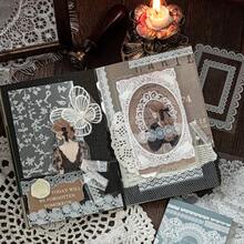 30 Sheets/Pack Retro Art Basics Versatile Lace Borders Scenery Scrapbook Supplies PET Waterproof Stickers Small Fresh Flowers Plants Little Bear Love Diary Bookkeeping Materials Decoration Collage Cute Stickers For School Stationery Supplies - Multicolor - View 6