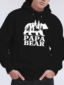 En otoño e invierno, Papa Bear diseñó una sudadera de terciopelo estampada para hombres con un diseño de gorra multifuncional, adecuada para las temporadas de primavera y otoño, disponible en tallas extragrandes. - Negro - Ver 10
