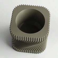 ORIZZONTE Modern Decorative Vase With Intertwined Spiral Structure – Dynamic Minimal Design For Plants, Cactus, Bonsai – Home/Office Gift Idea – Available In 2 Sizes – 100% Made In Italy, Shipping From Italy - Clay - 查看 5