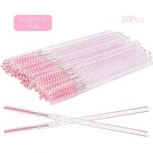 MyAoKuE-Up 50 cọ trang điểm thẳng, bóng, thường, dùng cho Giáng sinh, quà tặng Giáng sinh cho nữ, 1 gói (50 chiếc), quà tặng kèm. - Hồng - Xem 6