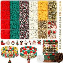 Beads Bracelets, Clay Beads Bracelat Making Kit Golden Beads Crafts Stocking Stuffers Decorations Charms Jewelry Making, Gifts Teen Age 6 - 12 - 聖誕的喜悅 - 查看 1