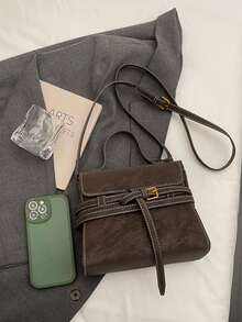 Túi xách vuông nữ, thời trang tối giản cổ điển thanh lịch da PU mờ, thích hợp đeo vai, phù hợp với phụ nữ, trẻ em gái, sinh viên đại học, thích hợp để mua sắm, đi làm, màu đen - Xem 4