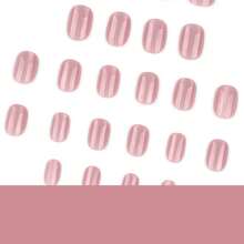 2026hot-Eye Press On Nails - Pink Magnetic Glitter Short Square False Nails, Sparkling Glam Manicure, Easy Apply Nails Women - JP4079 - Xem 4