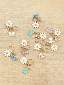 Bộ 12 móc khóa hình bướm và hoa cúc mini dễ thương, nhiều màu sắc, thích hợp làm mặt dây chuyền túi xách, dây đeo túi xách, trang trí túi xách, thiết kế chủ đề động vật thời trang, hoàn hảo cho phụ kiện túi xách, móc khóa, móc khóa xe hơi, món quà lý tưởng cho các dịp lễ, Ngày của Mẹ, Ngày của Cha, tựu trường, tốt nghiệp. - Nhiều màu - Xem 4