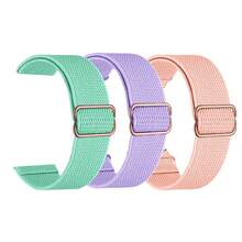 3pcs 20mm22mm Quick Release Band Compatible With Samsung Galaxy Watch 7/4/5/6 40mm44m/6 Classic 43mm 47mm/Active 2/Gear S3 Classic Band, 18/20/22mm Elastic Loop Nylon Watch Band For HW Watch GT5 41mm 46mm/GT2/GT 3 42mm 46mm/HW GT5 Pro Strap,Adjustable Elastic Nylon Wristband Bracelets For Garmin Fenix7