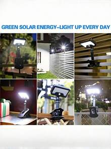 2025年新款上市，户外太阳能灯，方便超亮夹式太阳能灯，适用于户外露营、室内应急照明、庭院、围栏、花园、车间维护等多种场景。 - 彩色 - 查看 6