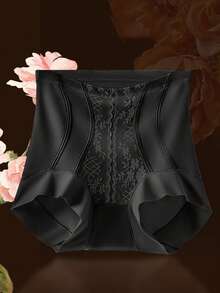 Pantalones cortos moldeadores sin costuras de cintura alta para mujer, ropa interior moldeadora para control del abdomen - Negro - Ver 4