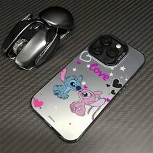 Miniso Disney Lilo & Stitch Phone Case, "Love" Themed Design With Stitch & Angel In Romantic Posefor IPhone 17/17 Pro/17 Pro Max/17 Air/16/15/14/13/12/11/X Series,Iphone 17 Pro Max Case,Iphone 17 Pro Case,Iphone 17 Case,Stocking Stuffers,The Girlfriend,The Chosen,Early Fall Fashion - Pink - View 8