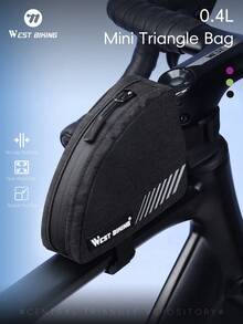 Bolsa de cuadro de bicicleta mini de 0.4L WEST BIKING, ligera, con forma de triángulo, reflectante y compacta para la parte delantera de la bicicleta - Multicolor - Ver 1