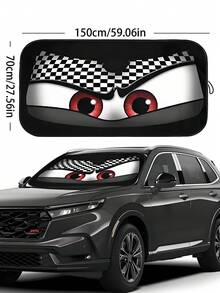 Middle Size Foldable Car Windshield Sun Shade, Automotive Accessories For Front Windshield Sun Visor, Summer Warm Protection, Reflective Car Front Window Sunshade | Durable 190T Material Blocks UV And Heat Protection | Car Interior Accessories