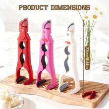 Hot Plate Gripper - 3-In-1 Hot Plate Gripper, Multi-Angle Anti-Scald Bowl Holder Clip, With Lock & Bottle Opener Includes For Hot Bowl Cozy Holder - Hot Pink - View 3
