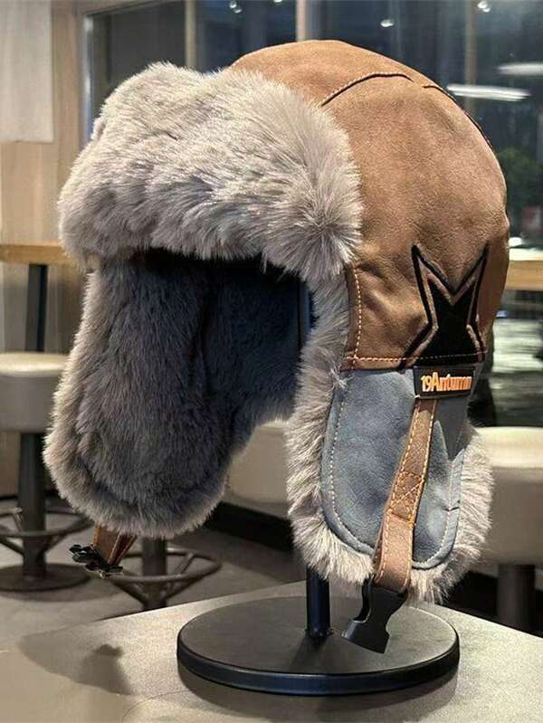 一副男女通用加厚保暖涤纶抓绒耳罩，休闲设计，适合户外冬季、滑雪等活动，防寒防风，保暖配件