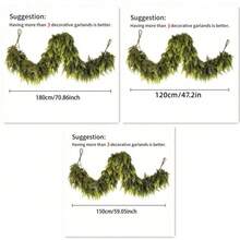 1 szt./3 szt. (3 różne rozmiary do wyboru) Sztuczne winorośle sosnowe do dekoracji świątecznych, dekoracja pokoju na Boże Narodzenie, sztuczne winorośle sosnowe, możliwość wykonania wianka świątecznego, wiszący sztuczny wieniec sosnowy z ochroną UV, świąteczna dekoracja domu, zimowa zielona girlanda, bieżnik na kominek, ozdoba stołu na święta - Wielokolorowe - Zobacz 2