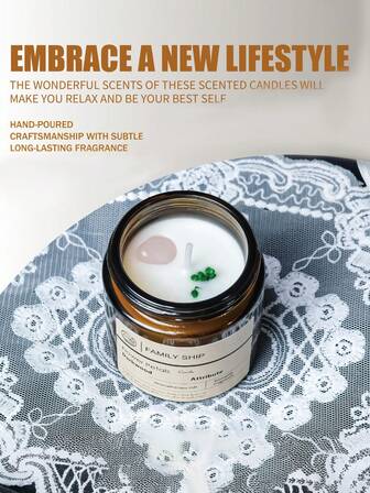FAMILY SHIP 100g/1 pieza Vela con aroma a menta, combustión sin humo, fragancia duradera, adecuada para baño, ejercicio, dormir, decoración del hogar, regalos para amigos, novia, mayores, Año Nuevo, cumpleaños, festivales, Día de la Madre, Acción de Gracias, Día de San Valentín