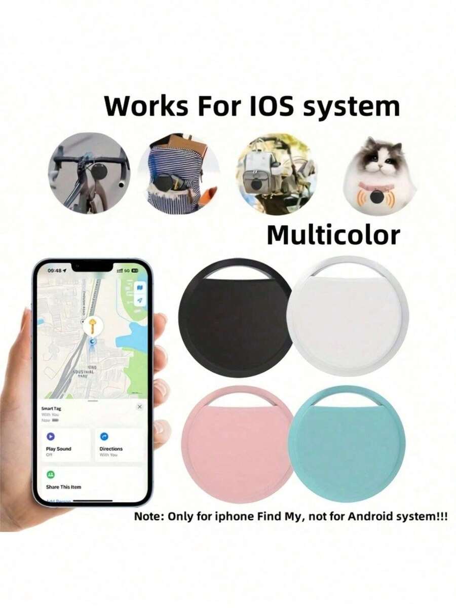 1pc GPS Smart Anti-Loss Tracker - MFi Certified, Real-Time Tracking, No Installation Required, Suitable For Pets, Bags, Luggage, Bicycles, Cars, Compatible With GPS System Find My App, Anti-Loss Worry-Free (Suitable For Closed Ecosystem Phones With Native Find Tool)