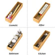 HAWT Bamboo Kitchen Drawer Organizer Wooden Storage Box For Utensil Organizer Silverware Tray Cutlery Holder Flatware Containers - Multi-Use Deep Drawer Dividers Organizer For Bathroom Jewelry 12"3"2.5" - Bamboo - View 6