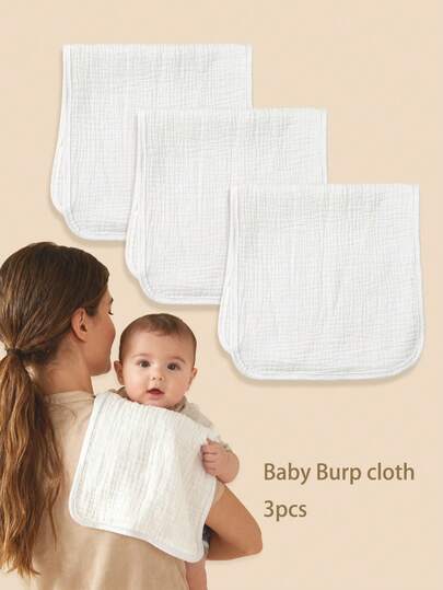 3pcs/Pack Baby Burp Cloths, Bibs, Also Can Be Used As Baby Towels, Gifts For Babies, Easy To Carry, Suitable For Daily Use At Home And Outdoor