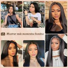 Cabello Liso y Rizado Negro Natural,Peluca Larga para Mujer,Peluca Fibra Negra Resistente al Calor de 26"/66 cm, Adecuada para Fiestas TemáTicas, Cosplay, Sesiones de Fotos, Citas y Más - Cabello liso - Ver 2