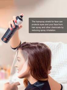 1个透明塑料喷雾防护罩，适用于美发师，可防止头发凝胶喷溅，防水防喷溅，保护面部和眼睛，适用于沙龙环境。 - 彩色 - 查看 3