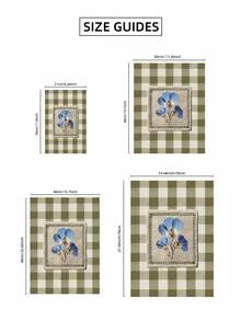 1/2件套无框蓝色亚麻花卉印花鼠尾草绿格子墙饰亚麻植物海报田园风植物艺术乡村农舍风格宿舍房间装饰卧室墙饰复古花卉印花乔迁礼物无框植物艺术套装美学房间装饰 - 彩色 - 查看 8