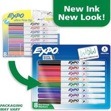 EXPO Dry Erase Markers, Low Odor Ink, Assorted Colors, Ultra Fine Tip, 8 Count - Whiteboard, Calendar, Organization, School Supplies - ColorB - 查看 3