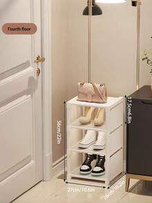 1pc Black 3/4/5/6/7 Tier Shoe Rack, Multi-Layer Home Minimalist Shoe Cabinet, Dustproof Shoe Box, High Capacity Indoor Home Shoe Organizer