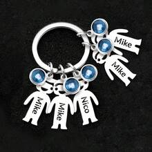 LICVIC 1 Móc khóa đá quý theo tháng sinh cá nhân hóa kèm tên, Móc khóa thép không gỉ cá nhân hóa cho nam nữ kèm mặt dây chuyền, Quà tặng móc khóa gia đình tùy chỉnh cho mẹ, Móc khóa tên tùy chỉnh, Quà sinh nhật, Giáng sinh, Halloween, Ngày của Mẹ, Ngày của Cha, Quà tặng cho các cặp đôi, cha mẹ, bạn thân, Móc khóa du lịch - Bạc - Xem 24