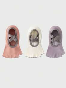 1/3/6 Đôi tất tập yoga chuyên nghiệp nhiều màu cho nữ, tất thuyền hở mũi bằng silicon chống trượt, thích hợp cho Pilates, Yoga, sử dụng trên sàn nhà trong nhà, thích hợp cho trang phục thể thao mùa thu/đông, xuân/hè - Nhiều màu - Xem 15