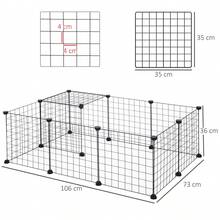 Cage métallique flexible noire pour petits animaux PawHut, 106 x 73 x 36 cm - 1 - Voir 2