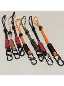 (4 Pieces Per Pack) Woven 24cm Umbrella Rope Keychain Zinc Alloy S-Shaped Mountaineering Buckle - Multicolor - View 12