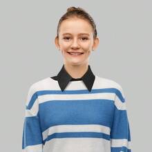 Detachable Dickey Collar Blouse For Women, Fake Half Shirts Faux False Collar For Girls Favors - Black - View 5