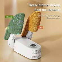 OBOVAY Acest uscător rapid portabil de încălțăminte are o funcție de temperatură constantă, un design ușor și compact și o priză americană de 110V-130V, ceea ce îl face foarte potrivit pentru uscarea încălțămintei sport și a ghetelor de drumeție. Fie că este pentru călătorii, fie pentru uz casnic, este un cadou minunat pentru sportivi și pasionații de activități în aer liber.