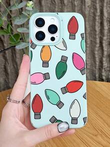 GALLAPLE Multi Color Retro Christmas Light Bulb Print Phone Cover, Fun Holiday String Accessory, Festive Season Protection Christmas Decor Phone Case Compatible With IPhone 17Promax/17Pro/17Air/17/16Promax/16Pro/16Plus/16/15Promax/15Pro/15Plus/15/14Promax/14Pro/14Plus/14/13Promax/13Pro/13/12Promax/12Pro/12/11Promax/11Pro/11/XSMAX/X/XS - Hot Pink - View 6