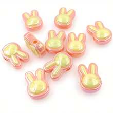 10pcs Colorful UV Cross Hole Rabbit Head Acrylic Beads For DIY Jewelry Making, Necklaces, Bracelets, Earrings, Handicraft Accessories - 10Pcs - 查看 12