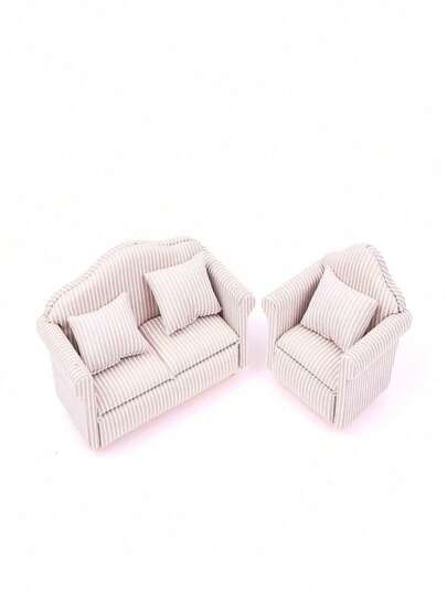 1:12 Scale Miniature Furniture Sofa And Pillow, Dollhouse DIY Decor
