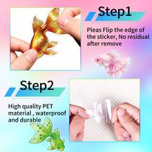 56pcs/Set Animal Stickers, Goldfish Pattern Sticker Pack, PET Material Waterproof Creative Decals For Festivals Cheering And Party, Decorative DIY Gifts, Artistic Stickers For Diary, Laptop, Notebook, Water Bottle, Phone Case, Aesthetics Stickers For Teens Adults, School Supplies, Back To School - Multicolor - View 6