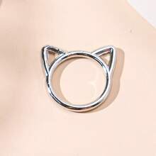 1pc Versatile Minimalist Cute Alloy Owl Accessory Jewelry - Cat Head - View 9