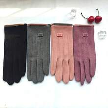 1 Pair Women's Winter Gloves, Elastic Cuff, Touchscreen Typing Gloves - Multicolor - View 1