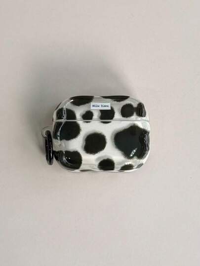 Ins Simple Contrast Color Cow Print Protective Case For AirPods 4, Pro 3, Apple Wireless Bluetooth Earphones 2, 3 Women Soft Full Cover