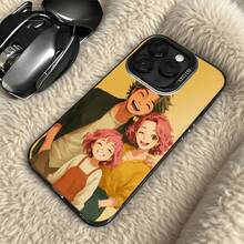 Funda de Teléfono Color Claro Diseño de Retrato Familiar de Dibujos Animados Para  14 Pro Max  13  Galaxy S23 S22 Opción de Regalo Ideal Para Todas las Temporadas - Negro - Ver 5