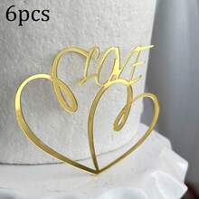 1 cái/3 cái/6 cái Đầu bánh cưới bằng Acrylic ngày lễ tình nhân dùng để trang trí bánh sinh nhật, tiệc ngày lễ tình nhân - Nhiều màu - Xem 24