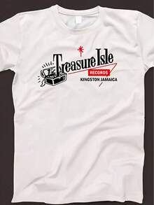Treasure Isle Records T-Shirt 013 Retro White Unisex Graphic Tee - 黑色 - 查看 6