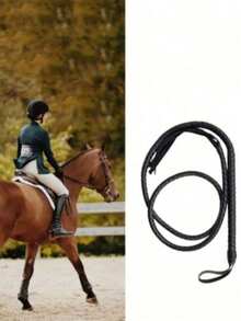 Western Farm Western Cowboy Whip - Black Leather Bullwhip, Halloween Party Supplies, Christmas And New Year Gifts Equestrian Leather Crop/Whip Practice