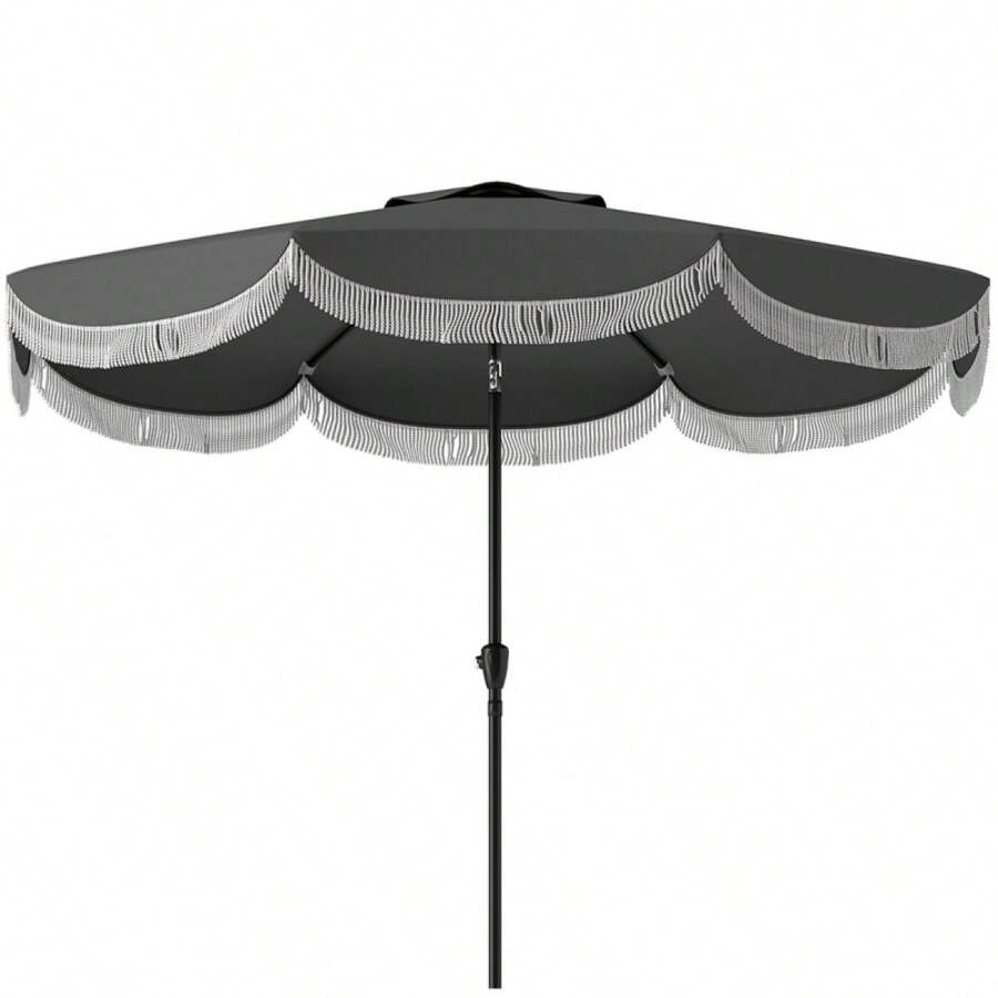 Outsunny Parasol Ø269, Octagonal Parasol Protection, Balcony Parasol For Garden, Dark Grey On Site
