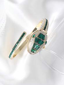 New Creative Cobra Full Rhinestone Open Bracelet Watch European And American Fashion Personalized Women's Bracelet Watch